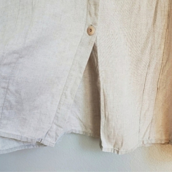Flax Neutral Button Front Top / Tunic - Picture 4 of 6